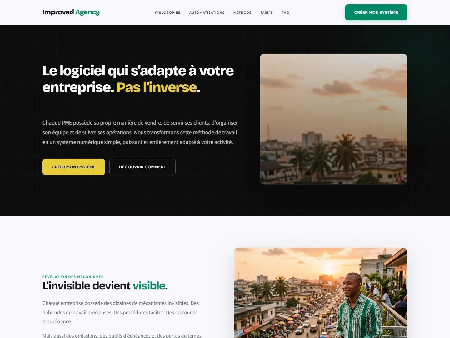 Capture d'écran d'improved-app.com, la plateforme du Système Métier Intelligent